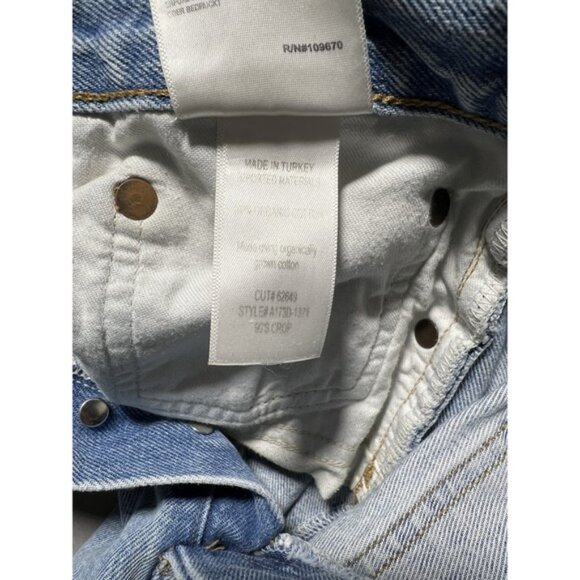 Agolde Jeans Womens Size 29 Blue 90's Straight High Rise ButtonFly Cropped 32x26 - Picture 10 of 16